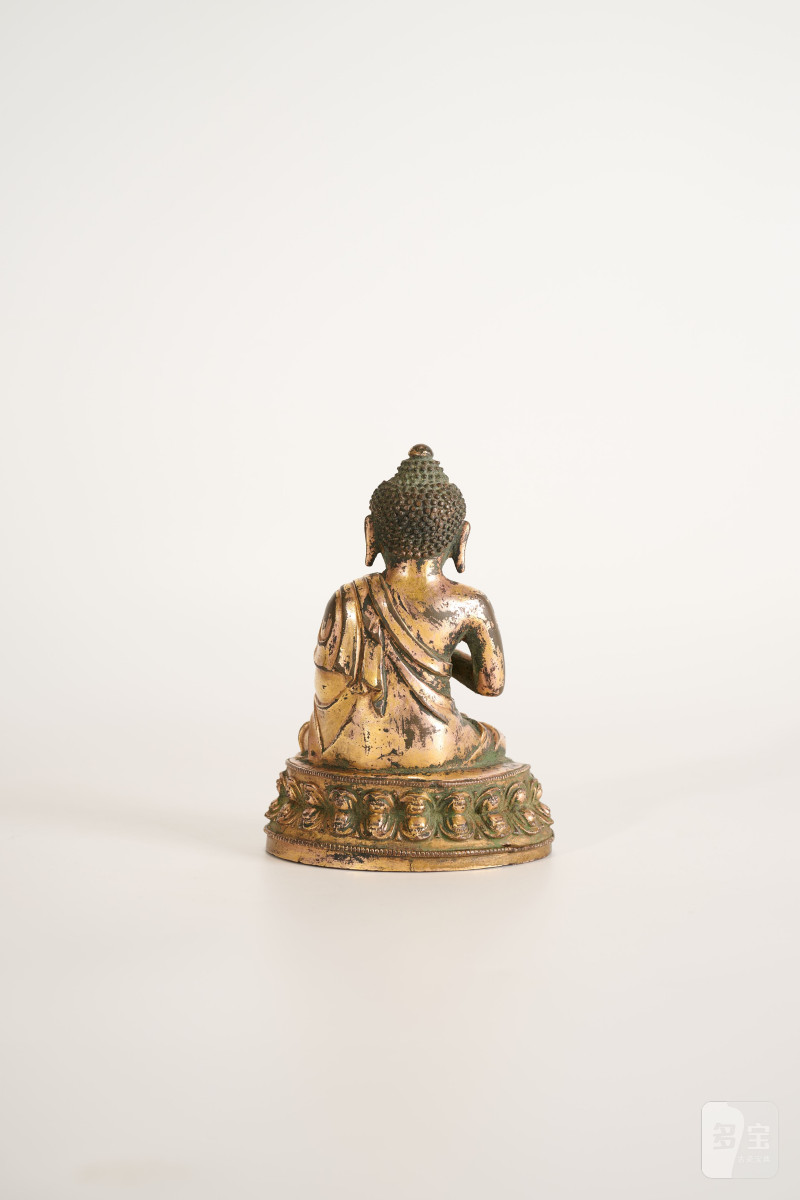 Lot916 明 铜鎏金释迦牟尼说法像 - 图8